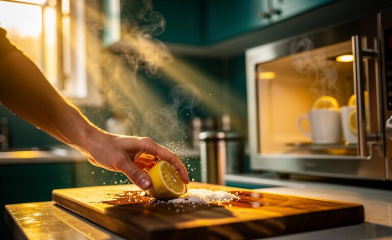 Illustration of lemon being used to neutralise household odours in two minutes