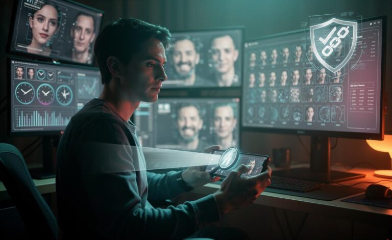 Illustration of the dangers of online misinformation in 2026 and how to protect yourself through verification, provenance tools, and digital hygiene