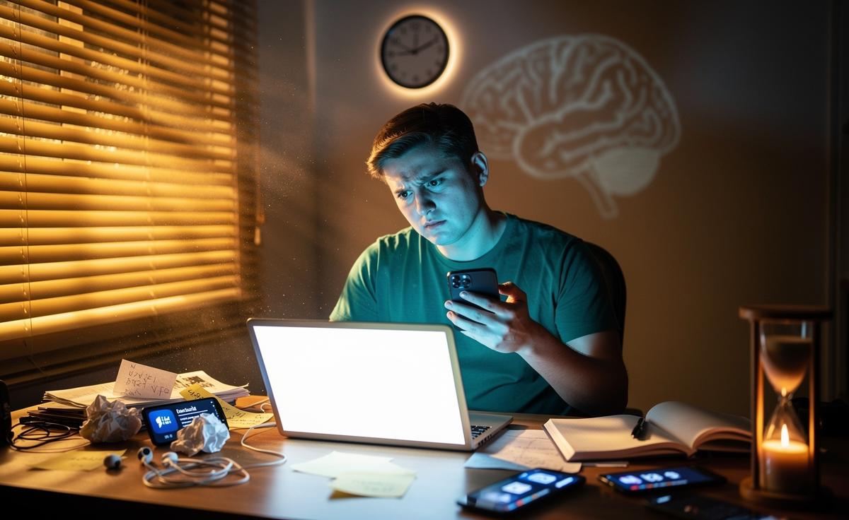 Illustration of procrastination and its psychological drivers