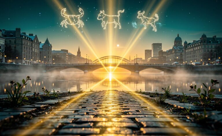 Illustration of Cancer, Taurus, and Aquarius embarking on a journey of prosperity and abundance on 8 January 2026