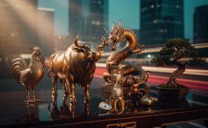 Illustration of the Ox, Rooster, Monkey, and Dragon Chinese zodiac signs symbolising long-term success on 9 January 2026