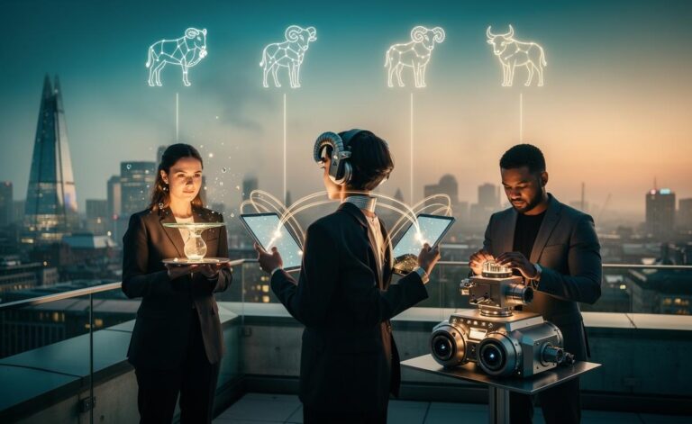 Illustration of the four zodiac signs—Aquarius, Gemini, Aries, and Taurus—manifesting results on 2 January 2026