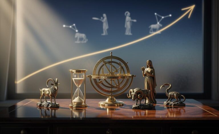 Illustration of four zodiac signs—Capricorn, Aries, Virgo, and Scorpio—beginning to see early results on 3 January 2026