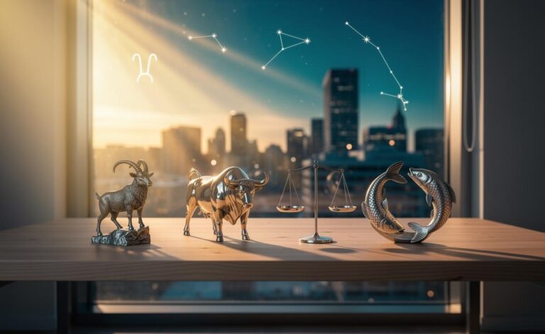 Illustration of four zodiac signs—Capricorn, Taurus, Libra, and Pisces—receiving encouraging signs on 3 January 2026