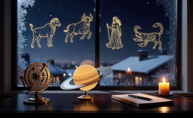 Illustration of the four zodiac signs Capricorn, Taurus, Virgo, and Scorpio highlighted for strong horoscopes on 3 January 2026