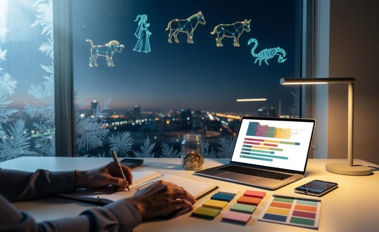 Illustration of five zodiac signs—Capricorn, Virgo, Taurus, Scorpio, and Aquarius—aligning with practical goals on 2 January 2026