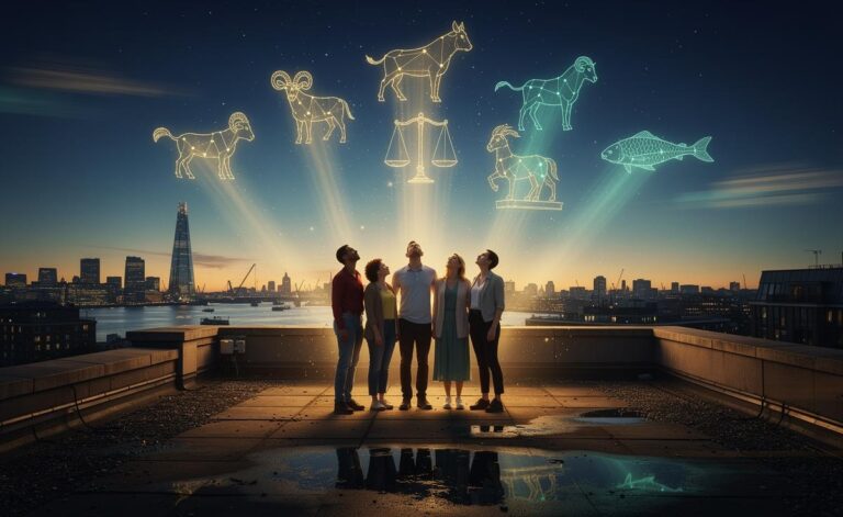 Illustration of Aries, Taurus, Libra, Capricorn, and Pisces highlighted as beneficiaries of a positive energy shift on 5 January 2026