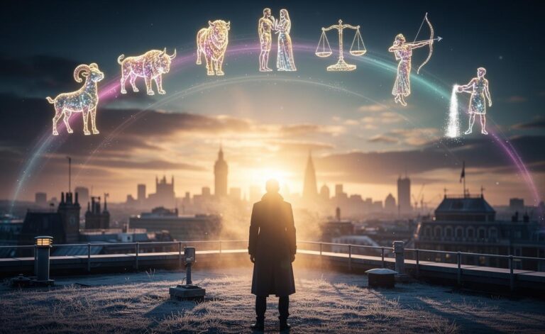 Illustration of the seven zodiac signs—Aries, Taurus, Gemini, Leo, Libra, Sagittarius, and Aquarius—attracting positive change on January 5, 2026