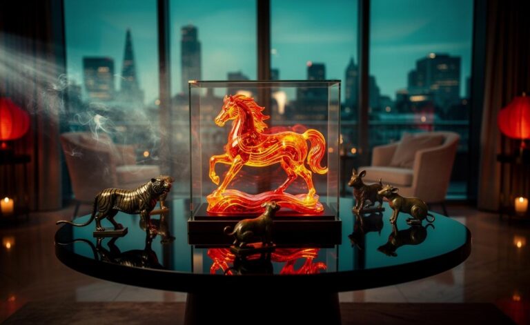 Illustration of the Chinese zodiac on 3 January 2026 highlighting the Year of the Fire Horse with Horse, Tiger, Dog, Goat, and Rat symbols