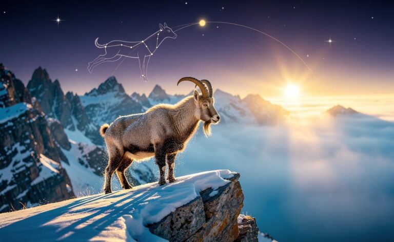 Illustration of the Sun aligning with Capricorn on January 9