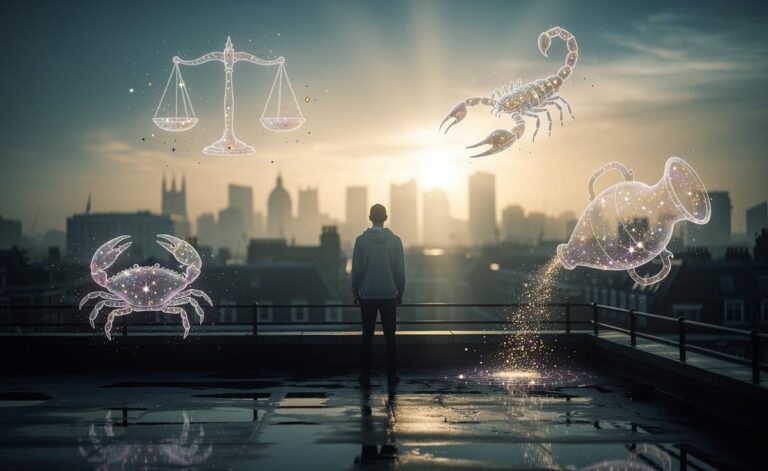 Illustration of January 1, 2026 bringing emotional clarity to Cancer, Libra, Scorpio, and Aquarius