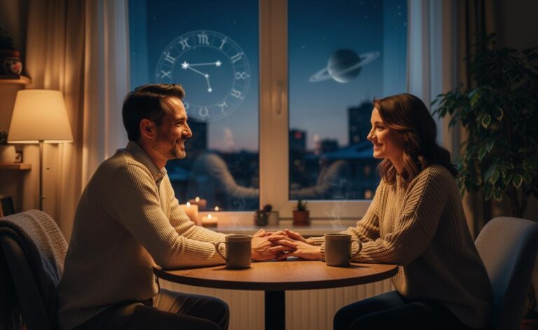 Illustration of the love horoscope for 4 January 2026, emphasising stability and Capricorn season