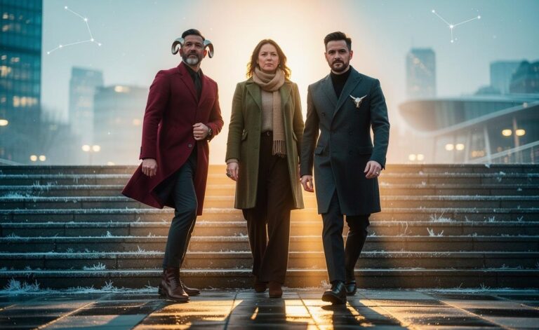 Illustration of Aries, Taurus, and Capricorn stepping into new confidence on January 6, 2026, during Capricorn season