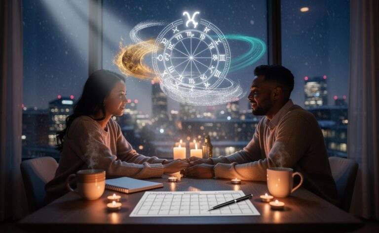 Illustration of what January 2, 2026 means for your love life, by zodiac sign