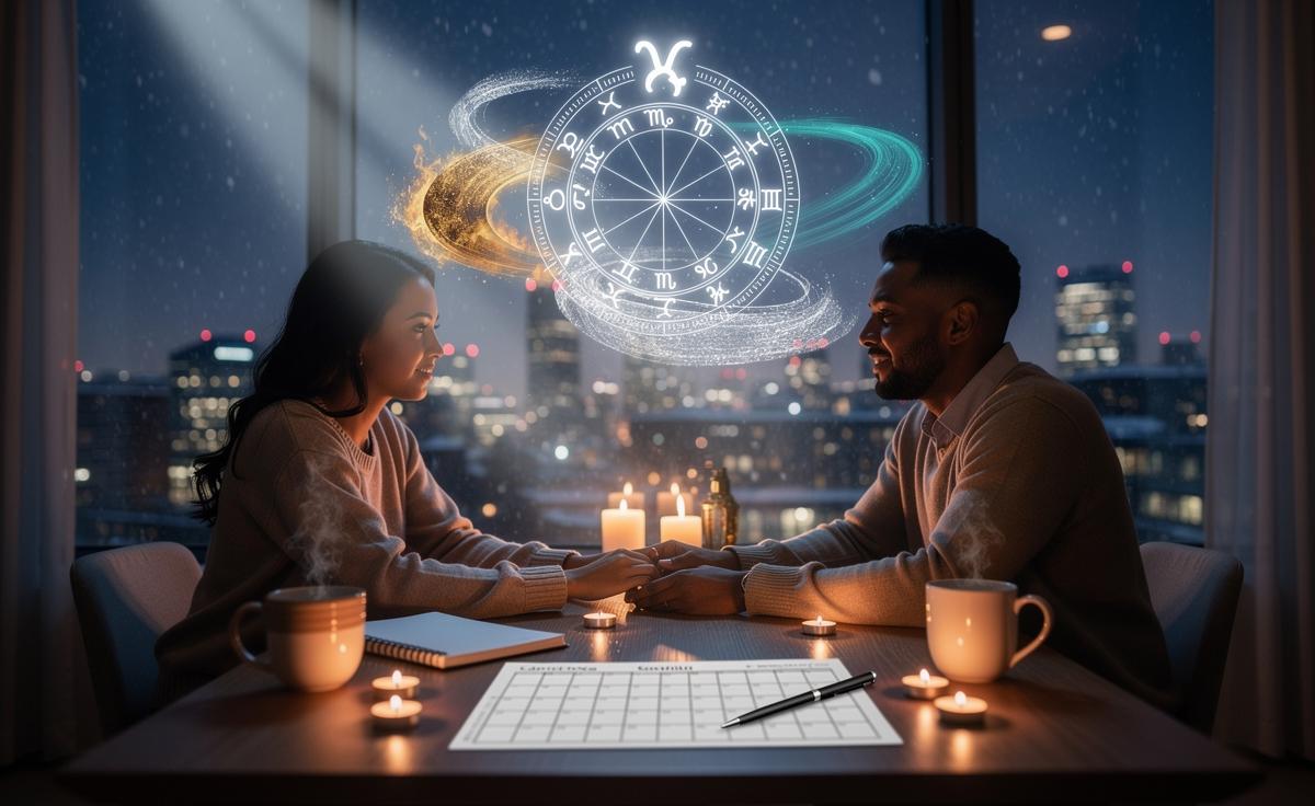 Illustration of what January 2, 2026 means for your love life, by zodiac sign