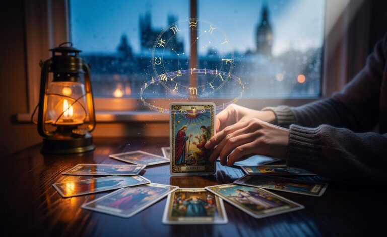 Illustration of a tarot spread highlighting all zodiac signs for 7 January 2026