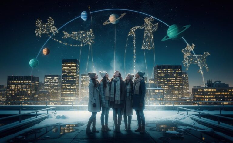 Illustration of Cancer, Pisces, Taurus, Aquarius, and Capricorn feeling supported by fate on January 2, 2026