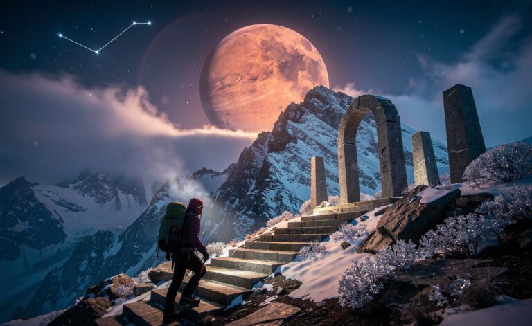 Illustration of Mars entering Capricorn on 7 January 2026