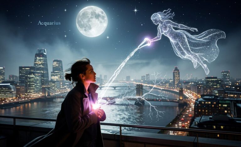 Illustration of the Moon in Aquarius bringing emotional clarity for the 5 January 2026 horoscope